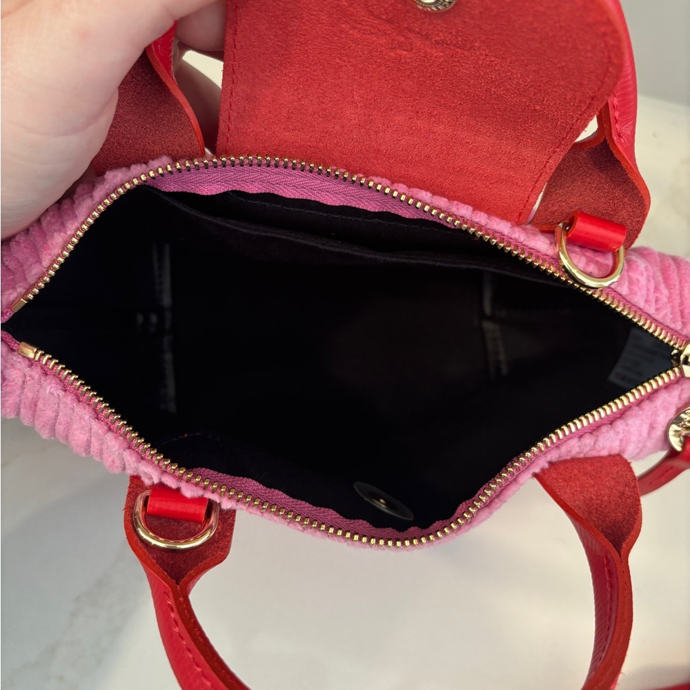 Longchamp Le Pliage Velvet Extra Small Bag in Peony - Picture 4 of 8